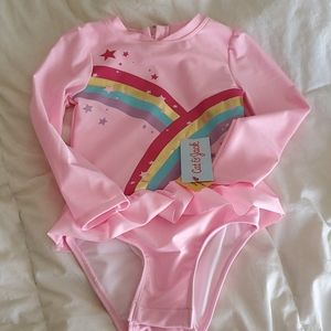 Girls Toddler 3T Rash Guard Swim Suit